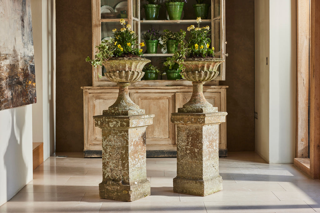 Early 19th English Hamstone Urns | Garden Antiques | Violet Grey