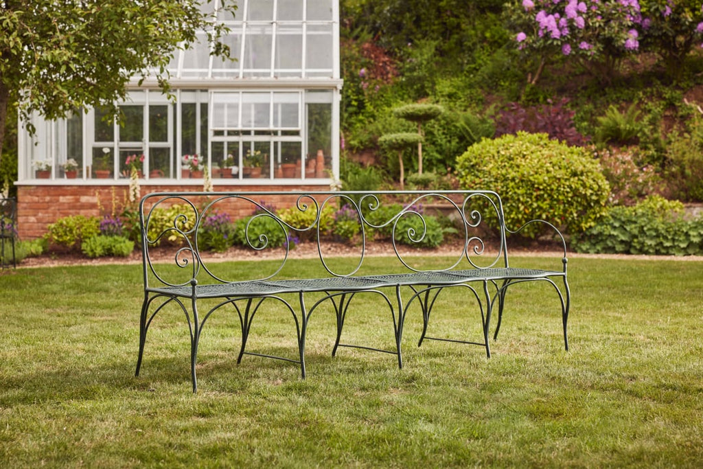 Hand Forged Garden Bench | Garden Antiques | Violet Grey