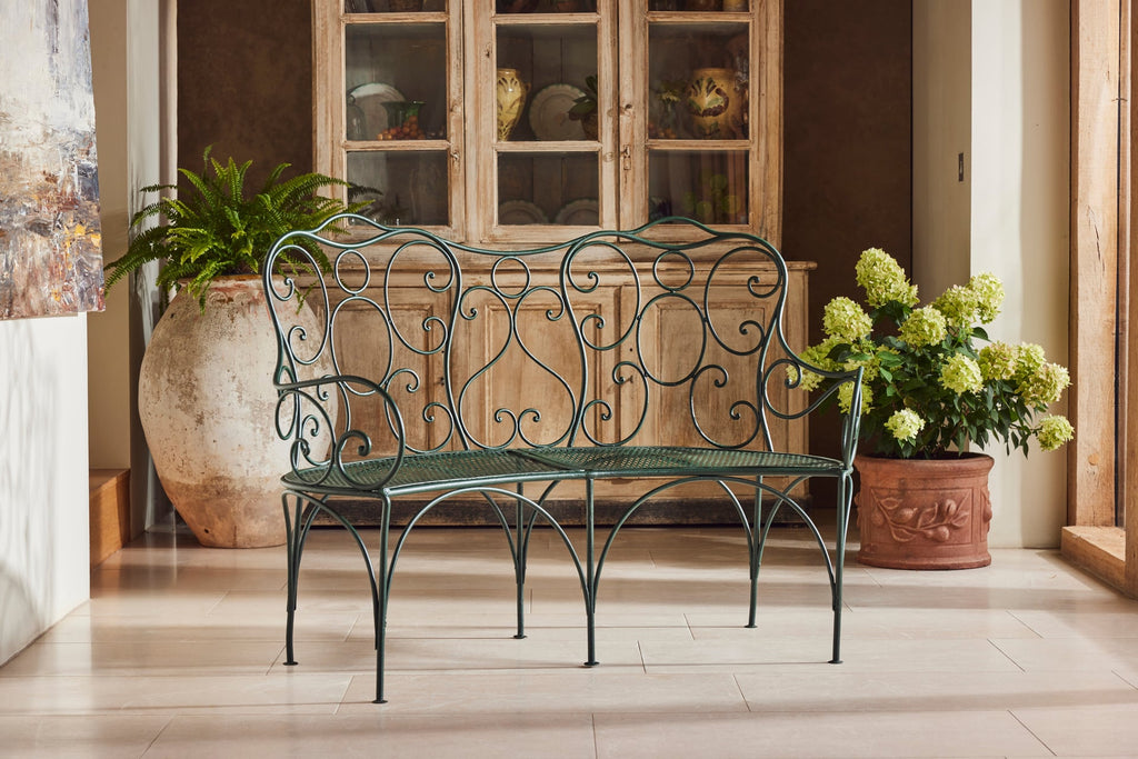 Curved 19th Century Bench | Garden Antiques | Violet Grey